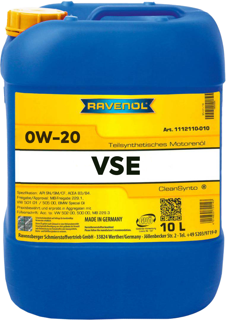 Моторное масло Ravenol VSE SAE 0W-20, 10л